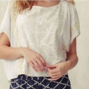 Anthroplogie TINY Embroidered Lace Boho Top